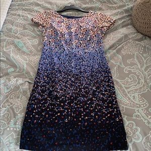 Talbots Petite Cap Sleeve Ombre Floral Dress